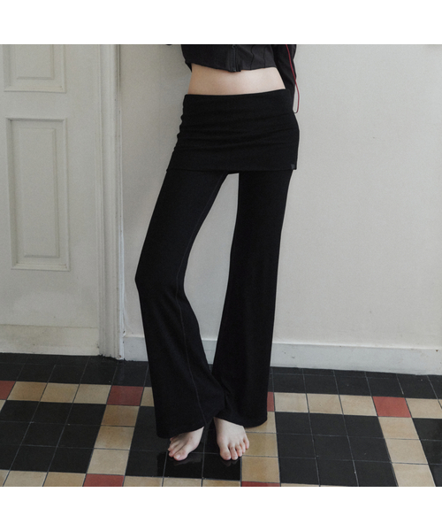 8FTER(エフター)の「フォールドフィットパンツ(スウェットパンツ・レディース・ブラック・SMALL/MEDIUM)」の1枚目の写真