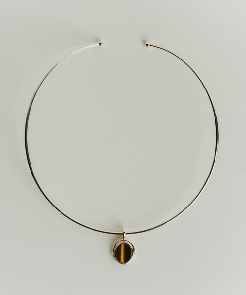 BRKUMO(ブラクモ)の「【BRKUMO/ブラクモ】two sides necklace Tiger eye/ツーサイズネックレス タイガーアイ(リング・レディース・シルバー・FREE)」の1枚目の写真