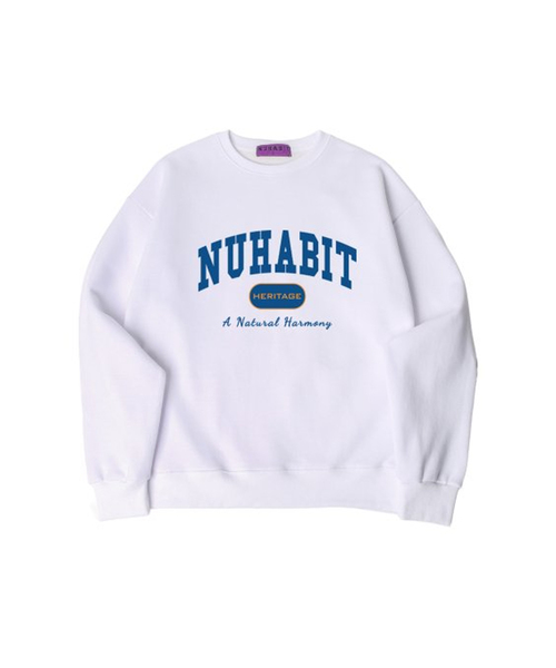 NUHABIT(ニューハビット)の「N/H NU AGE オーバーサイズ裏起毛スウェット_ホワイト (SOM4-4NH1196)(スウェット・メンズ・ホワイト・X-LARGE/MEDIUM/LARGE)」の1枚目の写真