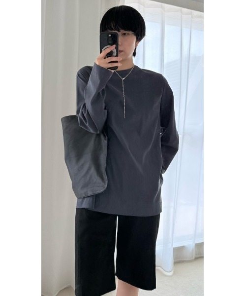 RIM.ARK(リムアーク)の「Oversize woven fall T-SH(オーバーサイズ ウーブン フォール ティーシャツ)(Tシャツ/カットソー・レディース・ホワイト/グレー/ブラック・FREE)」の1枚目の写真