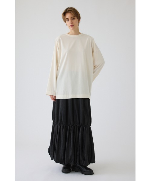 RIM.ARK(リムアーク)の「Oversize woven fall T-SH(オーバーサイズ ウーブン フォール ティーシャツ)(Tシャツ/カットソー・レディース・ホワイト/グレー/ブラック・FREE)」の2枚目の写真