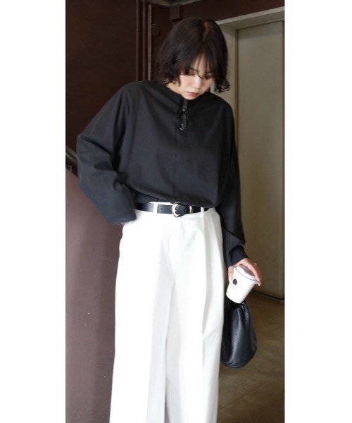RIM.ARK(リムアーク)の「Oversize woven fall T-SH(オーバーサイズ ウーブン フォール ティーシャツ)(Tシャツ/カットソー・レディース・ホワイト/グレー/ブラック・FREE)」の3枚目の写真