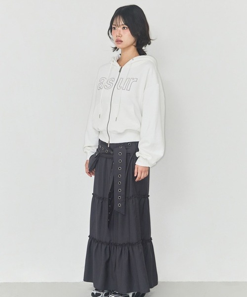as you are(アズユーアー)の「ASUR/HOTFIXフーディージップアップ(パーカー・レディース・チャコール/ホワイト・SMALL)」の17枚目の写真
