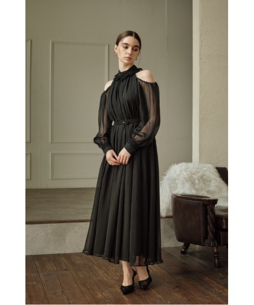 ERADIE(エラディエ)の「Open Shoulder Lace Dress オープンショルダーレースドレス(ワンピース・レディース・ブラック/オフホワイト・FREE)」の9枚目の写真
