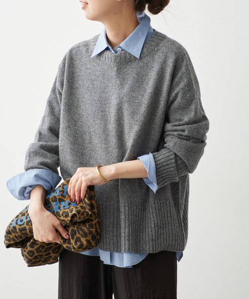 Spick & Span(スピックアンドスパン)の「ウォッシャブルウールボートネックプルオーバー(ニット/セーター・レディース・ピンク系その他/グレー/ブラック/レッド・FREE)」の2枚目の写真