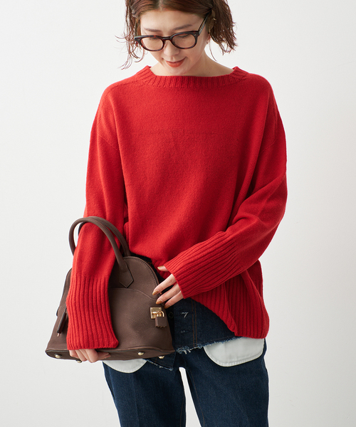 Spick & Span(スピックアンドスパン)の「ウォッシャブルウールボートネックプルオーバー(ニット/セーター・レディース・ピンク系その他/グレー/ブラック/レッド・FREE)」の4枚目の写真