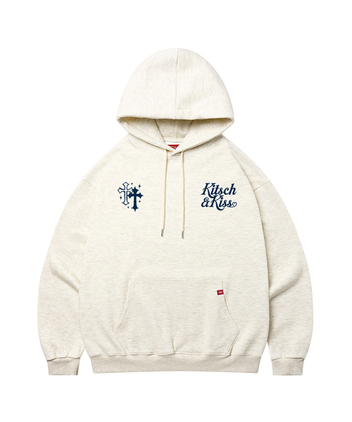 KITSCH&KISS（キッチアンドキス）の「DOUBLE CROSS オーバーサイズフーディー (SOHKNK-110)（パーカー・レディース・ブラック/グレー/オートミール/ワイン・FREE）」の3枚目の写真