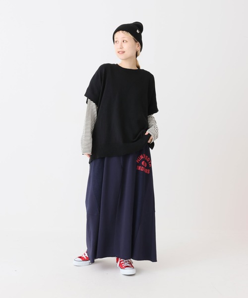 HEART MARKET（ハートマーケット）の「裏毛プリントスカート（スカート・レディース・ネイビー/ブラック/パープル/オートミール・FREE）」の5枚目の写真