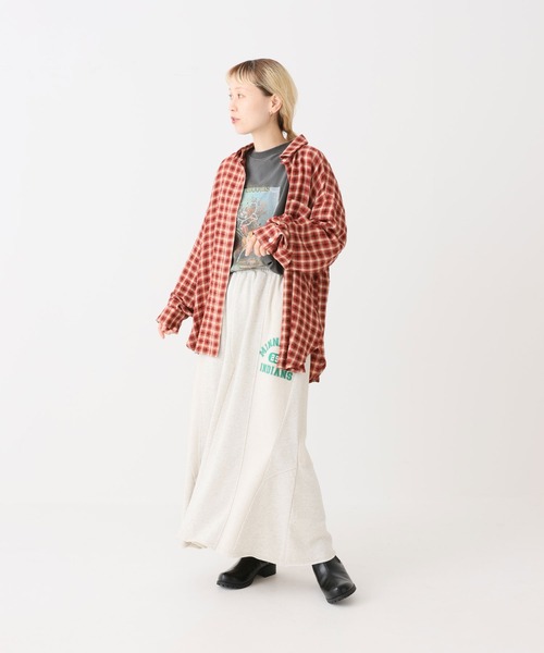 HEART MARKET（ハートマーケット）の「裏毛プリントスカート（スカート・レディース・ネイビー/ブラック/パープル/オートミール・FREE）」の7枚目の写真