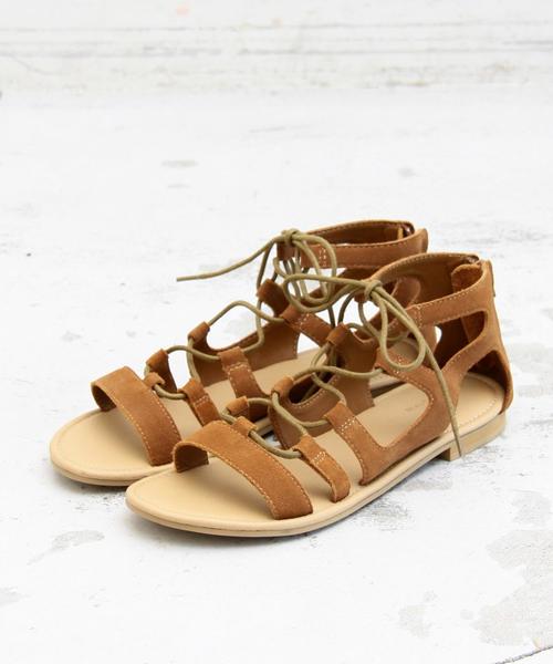 BEAUTY&YOUTH UNITED ARROWS（ビューティーアンドユースユナイテッドアローズ）の「BY∵ スウェードレースアップサンダル◆（サンダル・レディース・ベージュ/ブラック/オフホワイト・37/36/38）」の5枚目の写真