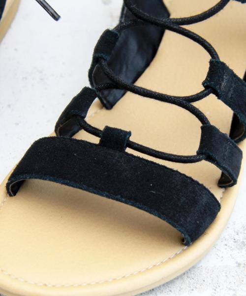 BEAUTY&YOUTH UNITED ARROWS（ビューティーアンドユースユナイテッドアローズ）の「BY∵ スウェードレースアップサンダル◆（サンダル・レディース・ベージュ/ブラック/オフホワイト・37/36/38）」の11枚目の写真