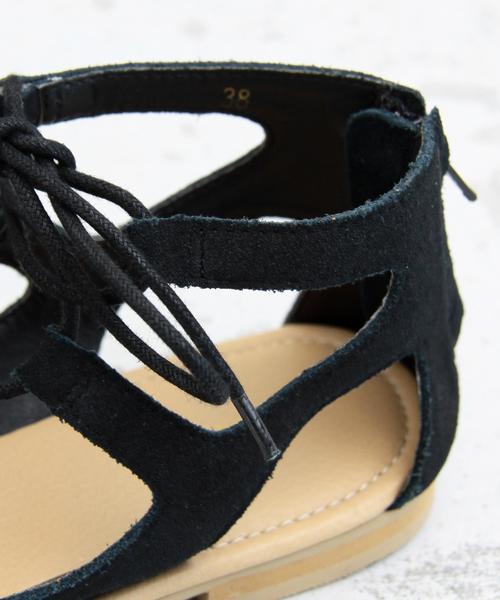 BEAUTY&YOUTH UNITED ARROWS（ビューティーアンドユースユナイテッドアローズ）の「BY∵ スウェードレースアップサンダル◆（サンダル・レディース・ベージュ/ブラック/オフホワイト・37/36/38）」の12枚目の写真