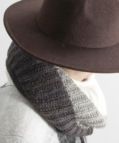 WEGO（ウィゴー）の「WEGO/バイカラースヌード（ネックウォーマー/スヌード・メンズ・グレー/トリコロール/ワイン/ベージュ・FREE）」の2枚目の写真