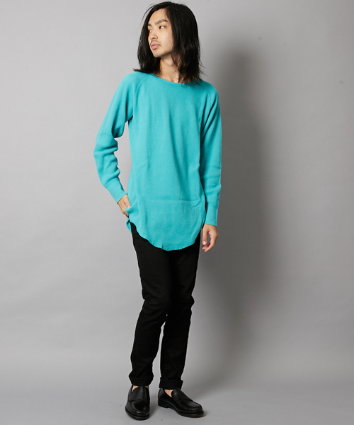 AMERICAN RAG CIE(アメリカンラグシー)の「ロング丈 丸胴 長袖サーマルカットソー WEB限定 (Tシャツ/カットソー・メンズ・ピンク/ホワイト/チャコールグレー/ブルー/ネイビー/ブラック・1/2/3)」の21枚目の写真