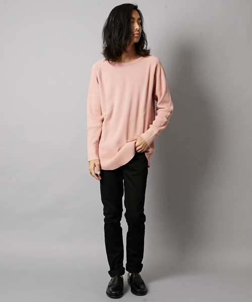 AMERICAN RAG CIE(アメリカンラグシー)の「ロング丈 丸胴 長袖サーマルカットソー WEB限定 (Tシャツ/カットソー・メンズ・ピンク/ホワイト/チャコールグレー/ブルー/ネイビー/ブラック・1/2/3)」の22枚目の写真