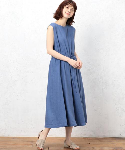 green label relaxing（グリーンレーベルリラクシング）の「CF ハードマンズLI FLA N/SL ワンピース（ワンピース・レディース・ブラック/オリーブ/コバルトブルー・36/38）」の3枚目の写真