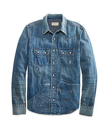 Denim & Supply Ralph Lauren | ディストレスト デニム ウエスタン シャツ(シャツ/ブラウス)