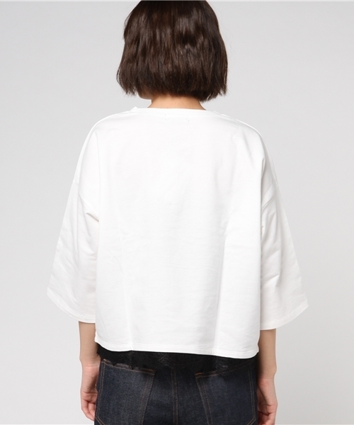 RODEO CROWNS WIDE BOWL（ロデオクラウンズワイドボウル）の「ROCK レース ドッキングTシャツ（Tシャツ/カットソー・レディース・ブラック/トップグレー/オフホワイト・FREE）」の6枚目の写真