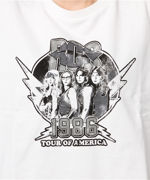 RODEO CROWNS WIDE BOWL（ロデオクラウンズワイドボウル）の「ROCK レース ドッキングTシャツ（Tシャツ/カットソー・レディース・ブラック/トップグレー/オフホワイト・FREE）」の10枚目の写真