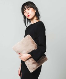 【LAUGOA】フェイクファービッグクラッチ　Oreiller/0173-30005   