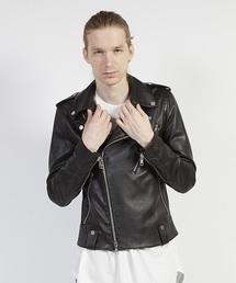 galaabenD　ガラアーベント　クラッシュ加工ダブルライダースジャケット　M GalaabenD（ガラアーベント）の「ボンディングラムダブル