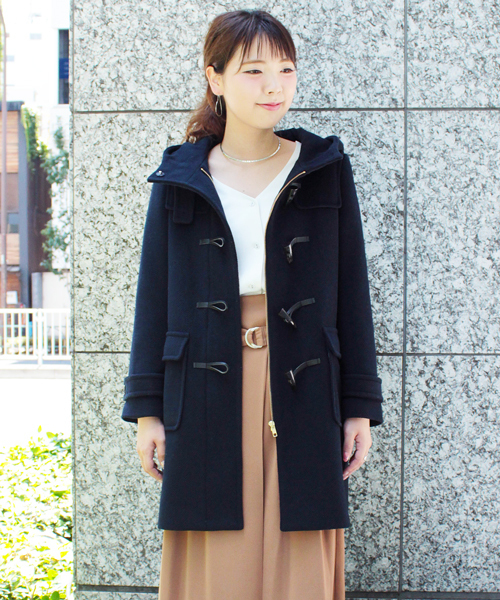 mysty woman（ミスティウーマン）の「フード付きウールダッフルコート（ダッフルコート・レディース・ピンクベージュ/ダークネイビー/キャメル/オフホワイト・SMALL/MEDIUM）」の12枚目の写真