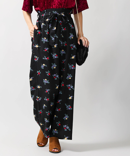 WEGO(ウィゴー)の「WEGO/ハイウエストリボンワイドパンツ(その他パンツ・レディース・ブラック/ダークグリーン/ブラウン/インディゴブルー/ダークインディゴブルー/その他1/その他2/ワイン・LARGE/MEDIUM/SMALL)」の8枚目の写真