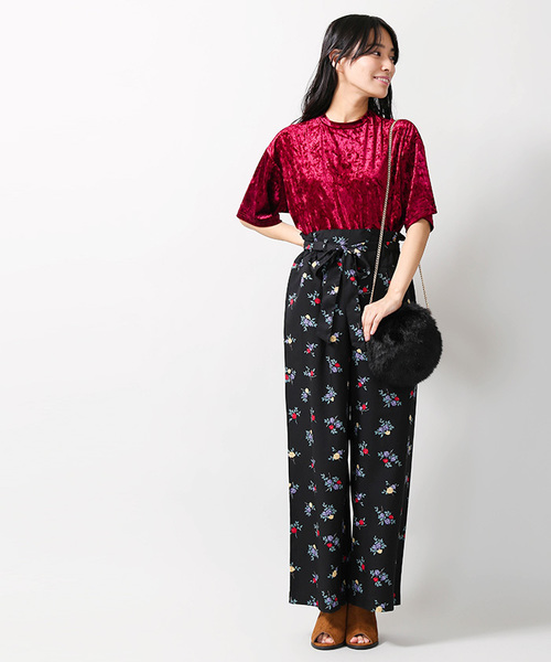 WEGO(ウィゴー)の「WEGO/ハイウエストリボンワイドパンツ(その他パンツ・レディース・ブラック/ダークグリーン/ブラウン/インディゴブルー/ダークインディゴブルー/その他1/その他2/ワイン・LARGE/MEDIUM/SMALL)」の17枚目の写真