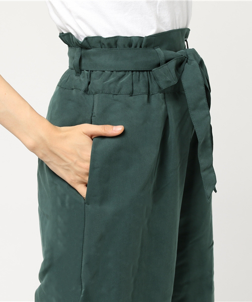 WEGO(ウィゴー)の「WEGO/ハイウエストリボンワイドパンツ(その他パンツ・レディース・ブラック/ダークグリーン/ブラウン/インディゴブルー/ダークインディゴブルー/その他1/その他2/ワイン・LARGE/MEDIUM/SMALL)」の9枚目の写真