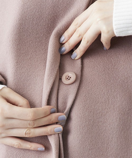 STUDIOUS（ステュディオス）の「【STUDIOUS】ノーカラーリンクオーバーコート（チェスターコート・レディース・ブラウン/ピンク・1/0）」の18枚目の写真