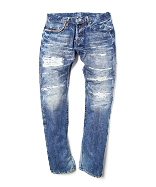 HYSTERIC GLAMOUR（ヒステリックグラマー）の「VSR加工デニムスリムストレートパンツ（デニムパンツ・メンズ・インディゴブルー・28inch/30inch/32inch/34inch）」の2枚目の写真