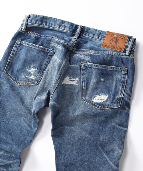 HYSTERIC GLAMOUR（ヒステリックグラマー）の「VSR加工デニムスリムストレートパンツ（デニムパンツ・メンズ・インディゴブルー・28inch/30inch/32inch/34inch）」の7枚目の写真