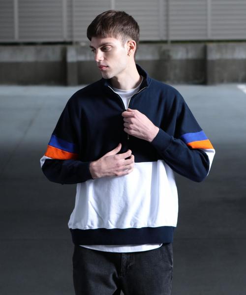 BEAUTY&YOUTH UNITED ARROWS（ビューティーアンドユースユナイテッドアローズ）の「【WEB限定】 by パネル ハーフジップ ビッグ スウェット -MADE IN JAPAN- ◆（スウェット・メンズ・ネイビー/ケリー・LARGE/MEDIUM/SMALL）」の4枚目の写真