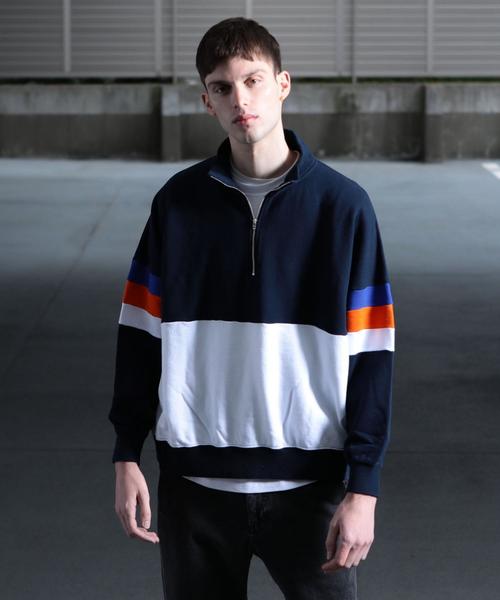 BEAUTY&YOUTH UNITED ARROWS（ビューティーアンドユースユナイテッドアローズ）の「【WEB限定】 by パネル ハーフジップ ビッグ スウェット -MADE IN JAPAN- ◆（スウェット・メンズ・ネイビー/ケリー・LARGE/MEDIUM/SMALL）」の5枚目の写真