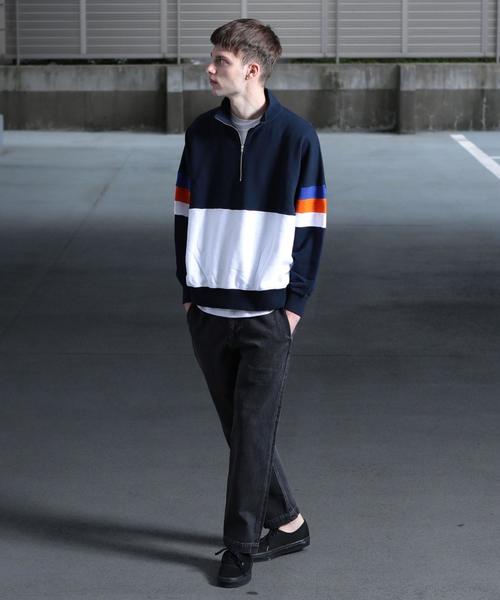 BEAUTY&YOUTH UNITED ARROWS（ビューティーアンドユースユナイテッドアローズ）の「【WEB限定】 by パネル ハーフジップ ビッグ スウェット -MADE IN JAPAN- ◆（スウェット・メンズ・ネイビー/ケリー・LARGE/MEDIUM/SMALL）」の7枚目の写真