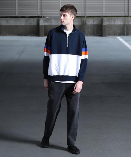 BEAUTY&YOUTH UNITED ARROWS（ビューティーアンドユースユナイテッドアローズ）の「【WEB限定】 by パネル ハーフジップ ビッグ スウェット -MADE IN JAPAN- ◆（スウェット・メンズ・ネイビー/ケリー・LARGE/MEDIUM/SMALL）」の9枚目の写真