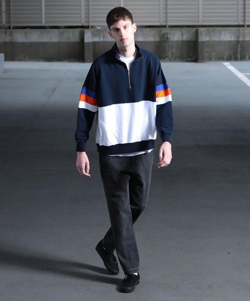 BEAUTY&YOUTH UNITED ARROWS（ビューティーアンドユースユナイテッドアローズ）の「【WEB限定】 by パネル ハーフジップ ビッグ スウェット -MADE IN JAPAN- ◆（スウェット・メンズ・ネイビー/ケリー・LARGE/MEDIUM/SMALL）」の10枚目の写真