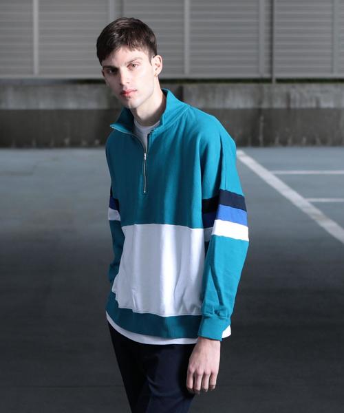 BEAUTY&YOUTH UNITED ARROWS（ビューティーアンドユースユナイテッドアローズ）の「【WEB限定】 by パネル ハーフジップ ビッグ スウェット -MADE IN JAPAN- ◆（スウェット・メンズ・ネイビー/ケリー・LARGE/MEDIUM/SMALL）」の16枚目の写真