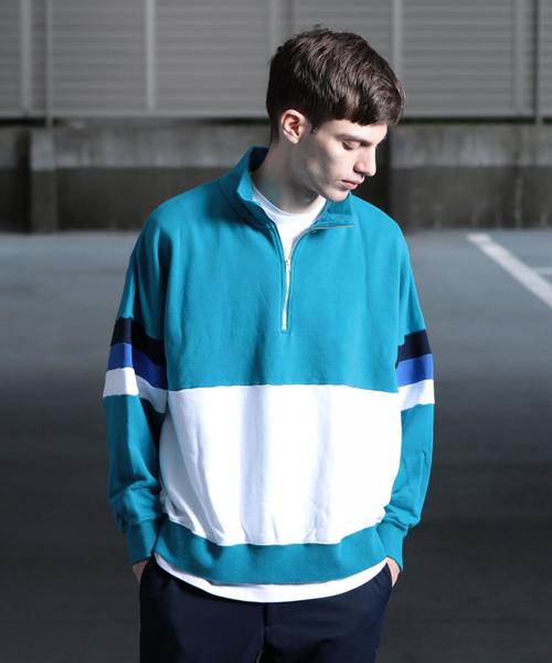 BEAUTY&YOUTH UNITED ARROWS（ビューティーアンドユースユナイテッドアローズ）の「【WEB限定】 by パネル ハーフジップ ビッグ スウェット -MADE IN JAPAN- ◆（スウェット・メンズ・ネイビー/ケリー・LARGE/MEDIUM/SMALL）」の17枚目の写真