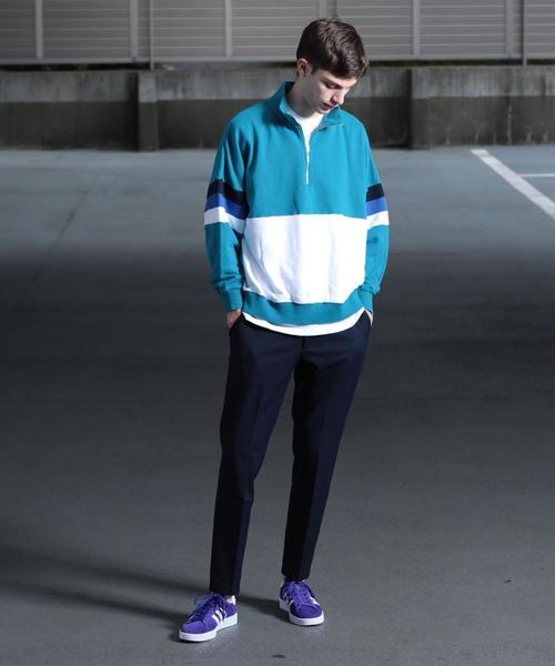 BEAUTY&YOUTH UNITED ARROWS（ビューティーアンドユースユナイテッドアローズ）の「【WEB限定】 by パネル ハーフジップ ビッグ スウェット -MADE IN JAPAN- ◆（スウェット・メンズ・ネイビー/ケリー・LARGE/MEDIUM/SMALL）」の18枚目の写真