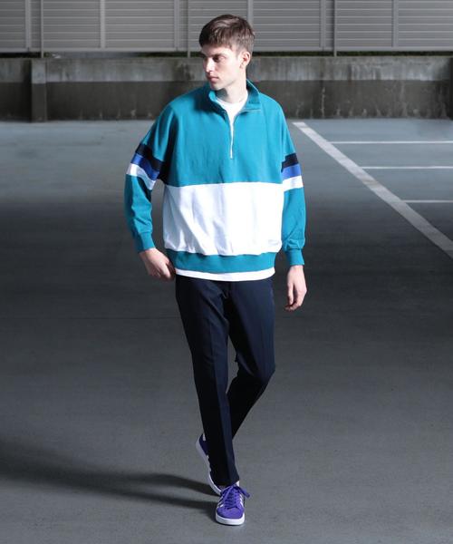 BEAUTY&YOUTH UNITED ARROWS（ビューティーアンドユースユナイテッドアローズ）の「【WEB限定】 by パネル ハーフジップ ビッグ スウェット -MADE IN JAPAN- ◆（スウェット・メンズ・ネイビー/ケリー・LARGE/MEDIUM/SMALL）」の20枚目の写真