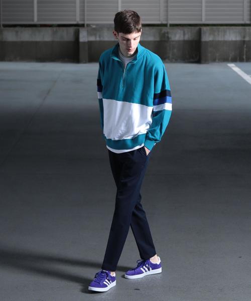 BEAUTY&YOUTH UNITED ARROWS（ビューティーアンドユースユナイテッドアローズ）の「【WEB限定】 by パネル ハーフジップ ビッグ スウェット -MADE IN JAPAN- ◆（スウェット・メンズ・ネイビー/ケリー・LARGE/MEDIUM/SMALL）」の21枚目の写真