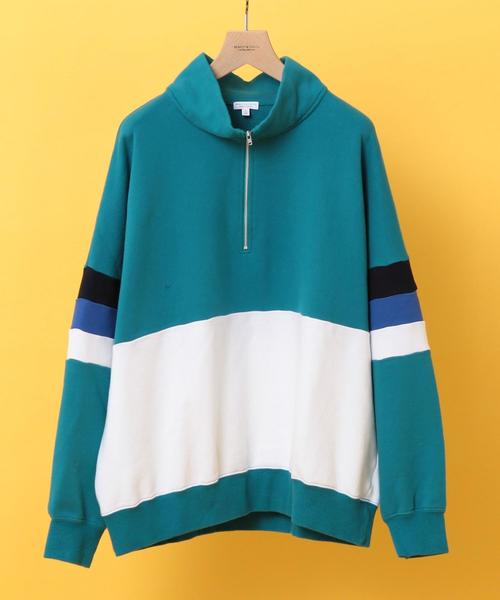 BEAUTY&YOUTH UNITED ARROWS（ビューティーアンドユースユナイテッドアローズ）の「【WEB限定】 by パネル ハーフジップ ビッグ スウェット -MADE IN JAPAN- ◆（スウェット・メンズ・ネイビー/ケリー・LARGE/MEDIUM/SMALL）」の13枚目の写真