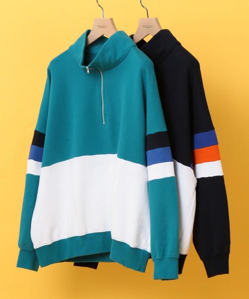 BEAUTY&YOUTH UNITED ARROWS（ビューティーアンドユースユナイテッドアローズ）の「【WEB限定】 by パネル ハーフジップ ビッグ スウェット -MADE IN JAPAN- ◆（スウェット・メンズ・ネイビー/ケリー・LARGE/MEDIUM/SMALL）」の15枚目の写真