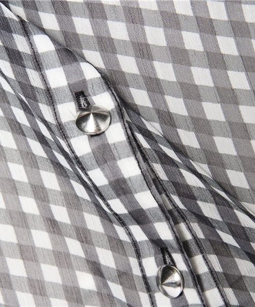 WEGO（ウィゴー）の「クレイジーシフォンBIGシャツ（シャツ/ブラウス・レディース・ブラック/ブルー・FREE）」の7枚目の写真