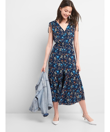 限定! London Times フローラル Vネック ミディ ワンピース DIANE von FURSTENBERG フローラル Vネック ミディワンピース