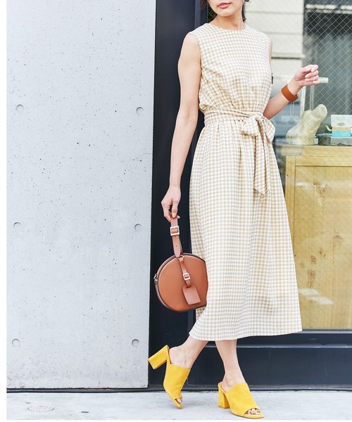 &. NOSTALGIA(アンドドットノスタルジア)の「ギンガムチェック/ドットマキシワンピース(ワンピース・レディース・ブラック/ベージュ/ブラック系その他/ホワイト系その他・FREE)」の5枚目の写真