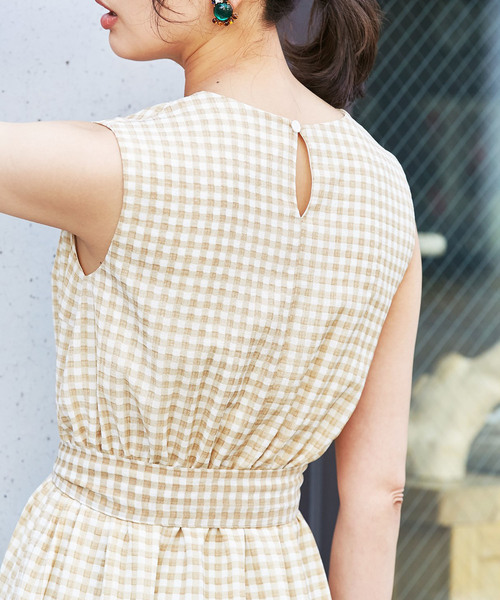 &. NOSTALGIA(アンドドットノスタルジア)の「ギンガムチェック/ドットマキシワンピース(ワンピース・レディース・ブラック/ベージュ/ブラック系その他/ホワイト系その他・FREE)」の6枚目の写真