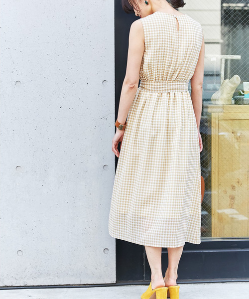 &. NOSTALGIA(アンドドットノスタルジア)の「ギンガムチェック/ドットマキシワンピース(ワンピース・レディース・ブラック/ベージュ/ブラック系その他/ホワイト系その他・FREE)」の8枚目の写真