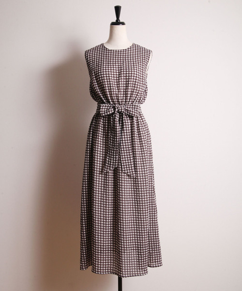 &. NOSTALGIA(アンドドットノスタルジア)の「ギンガムチェック/ドットマキシワンピース(ワンピース・レディース・ブラック/ベージュ/ブラック系その他/ホワイト系その他・FREE)」の9枚目の写真
